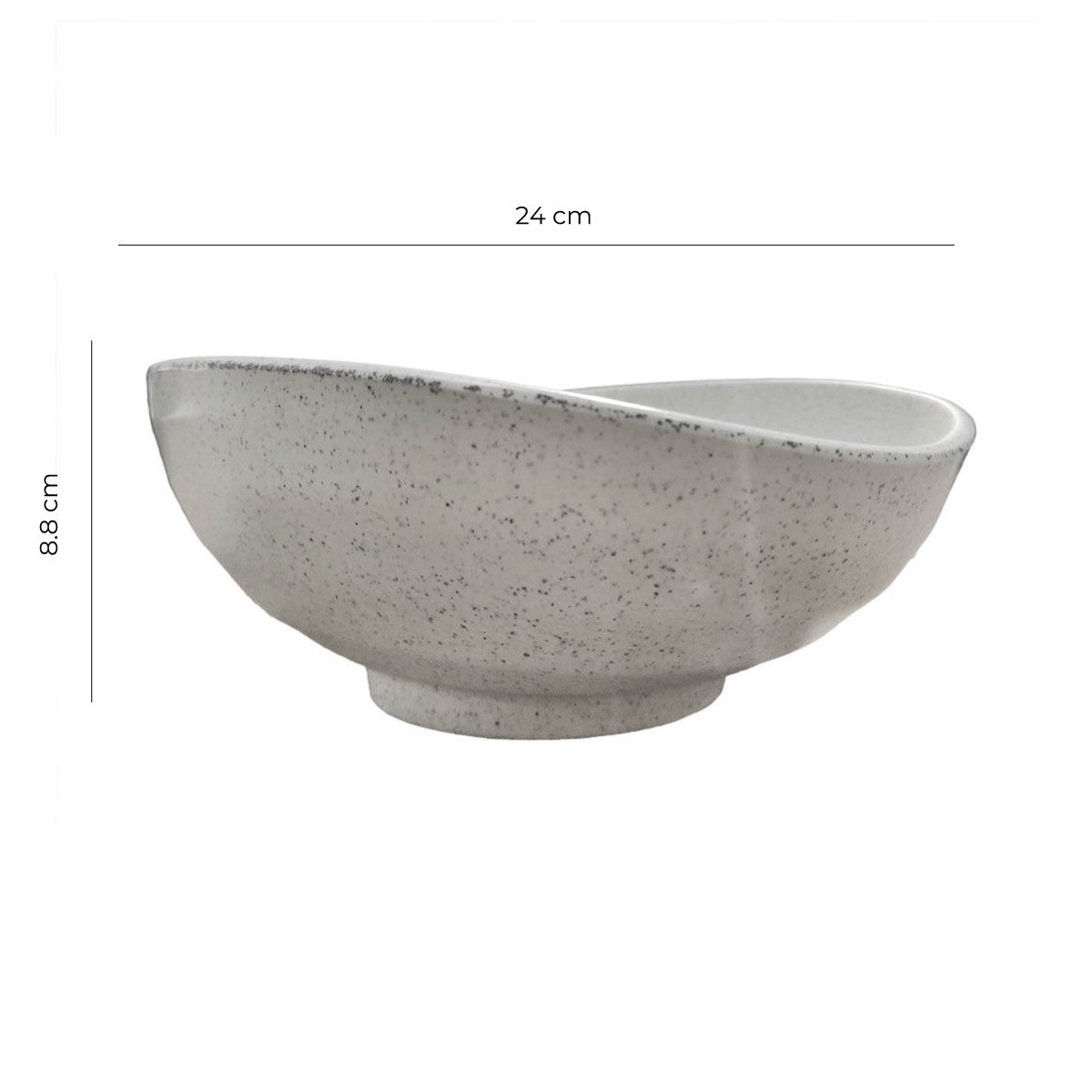 Bowl Ovalado Melamina Granito Blanco 900 Ml