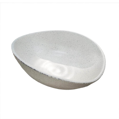 Bowl Ovalado Melamina Granito Blanco 900 Ml