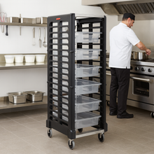 CARRO TRANSPORTA CAJA DE ALIMENTOS Y BANDEJAS NEGRO 3320BK