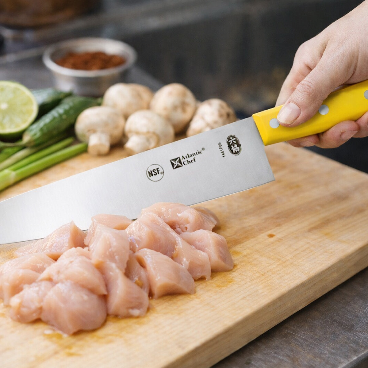 Cuchillo Chef Monoblock Premium Amarillo 27 Cm