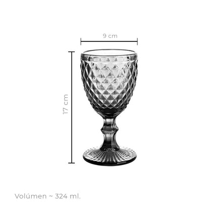Set 6 Copas Vidrio 324 Ml Gris Imahe