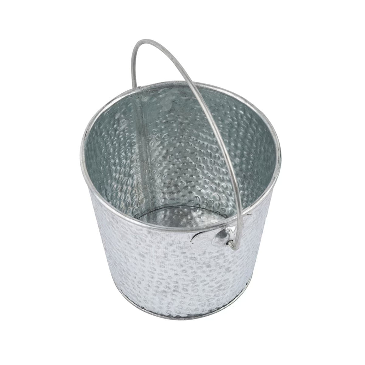 Cubo Redondo 10 X 9 Cm Con Asa Galvanizado