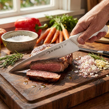 Cuchillo Medio Golpe 20 Cm Mango Blanco Línea Durafio