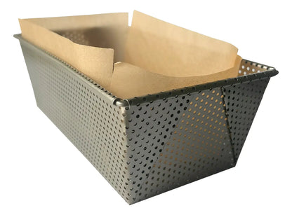 Set 2 Moldes Pan Perforado 21X11.5X7.5 Cm + 2 Papeles Antiadherente