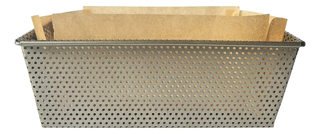 Set 2 Moldes Pan Perforado 21X11.5X7.5 Cm + 2 Papeles Antiadherente