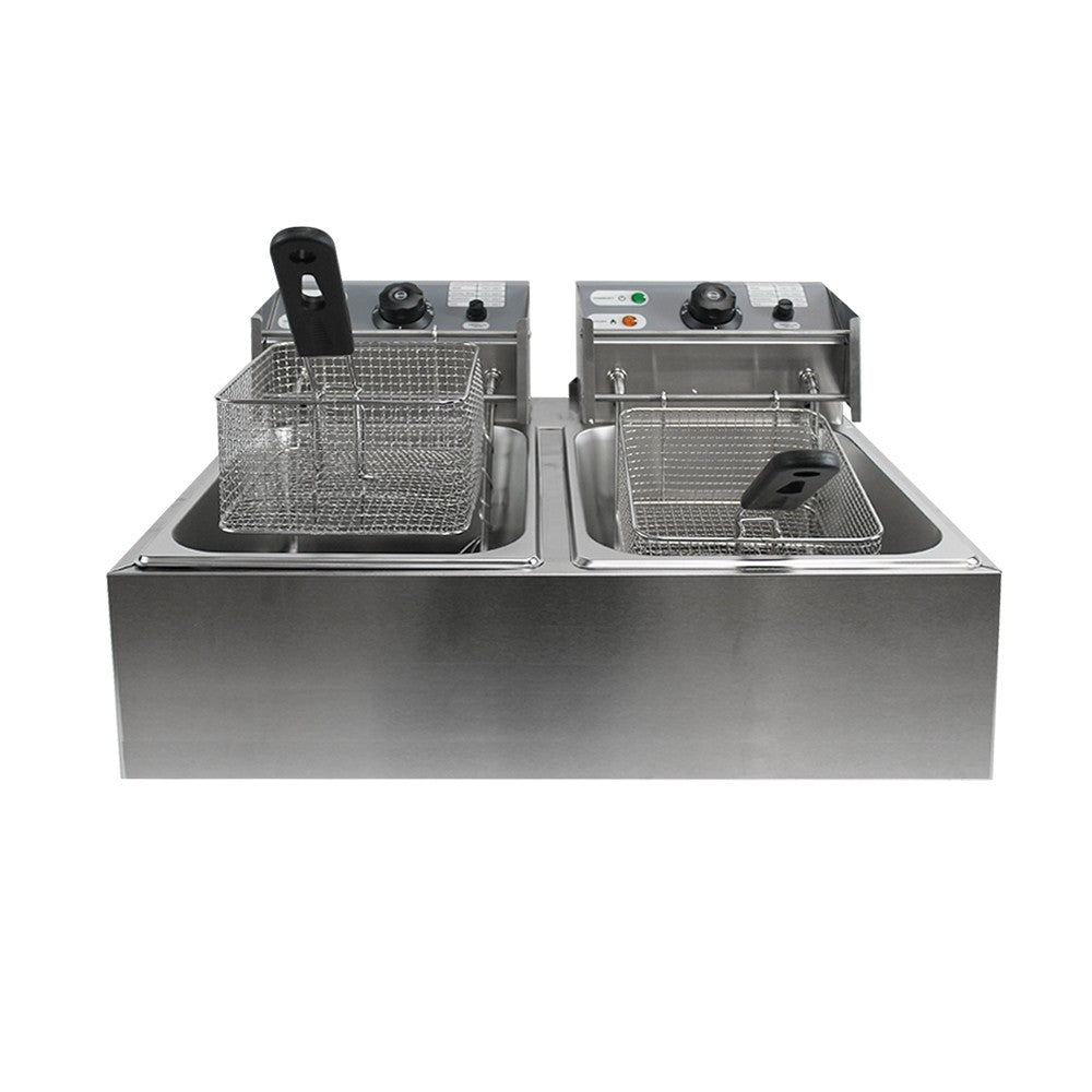 Freidora Eléctrica Sobremesa Doble 16 Litros (2×8 L)