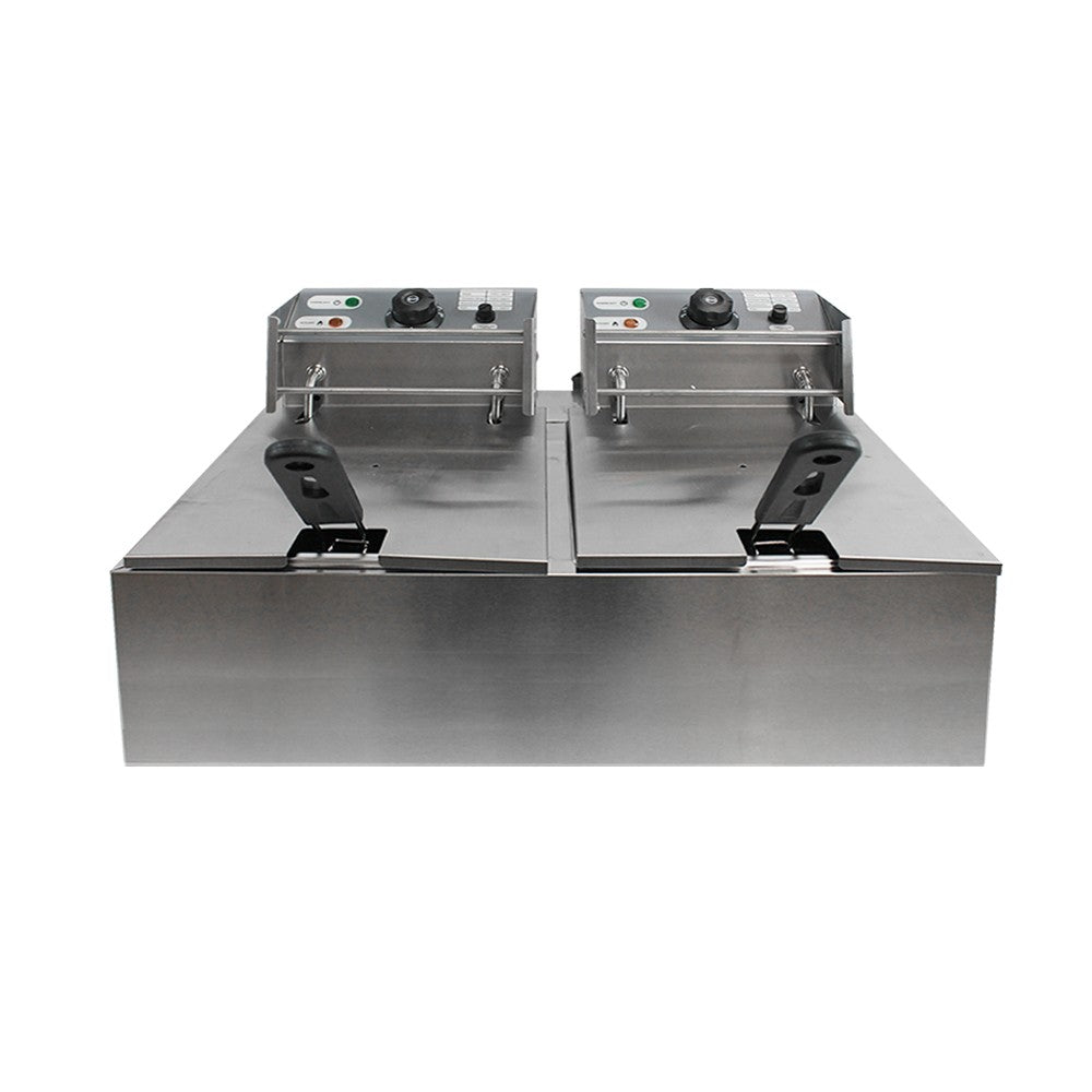 Freidora Eléctrica Sobremesa Doble 16 Litros (2×8 L)