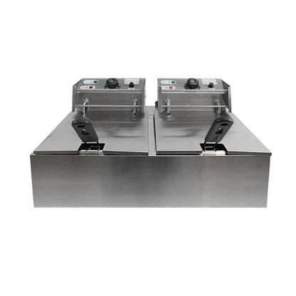 Freidora Eléctrica Sobremesa Doble 16 Litros (2×8 L)