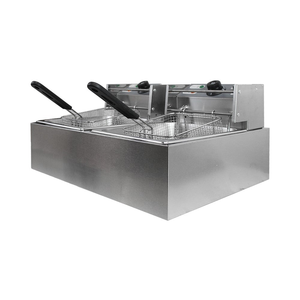 Freidora Eléctrica Sobremesa Doble 16 Litros (2×8 L)