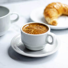 Set De 6 Taza Café 100 Cc Con Platillo Apilable. Línea Linea Tower