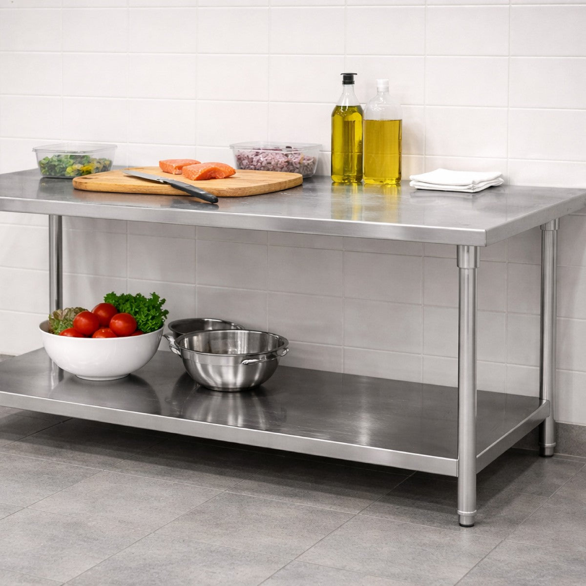 Meson Central Acero Inoxidable 200X70X85 Cm