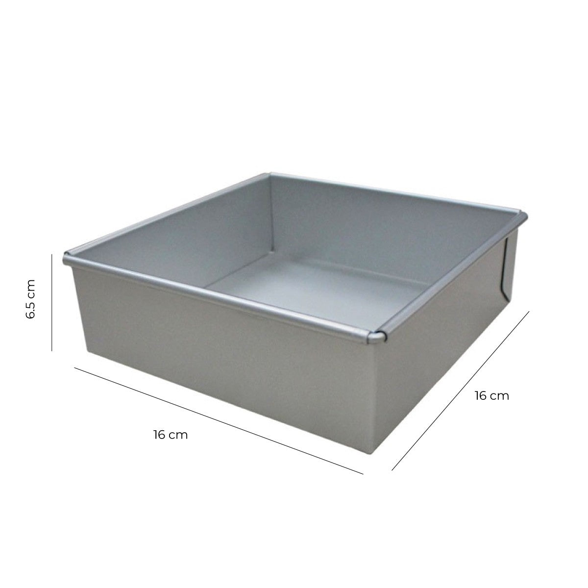Molde Aluminio Cuadrado 16 Cm Base Desmontable