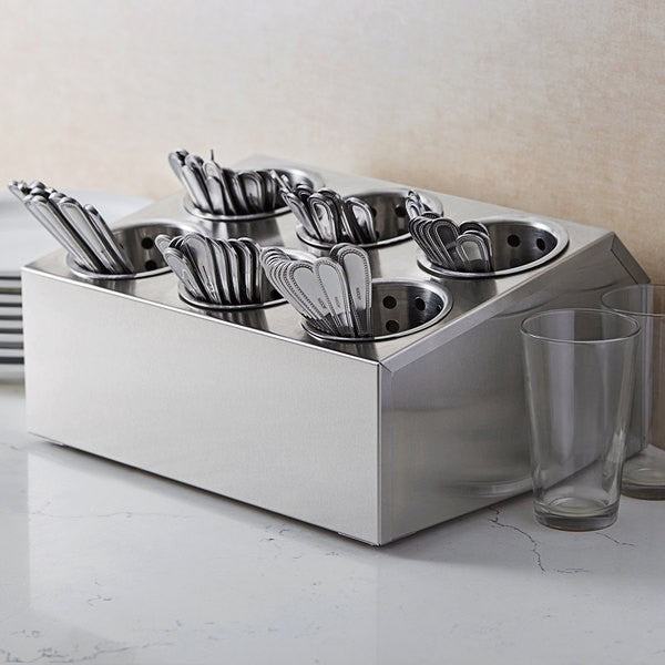 Organizador De Cubiertos Acero Inoxidable 6 Compartimientos