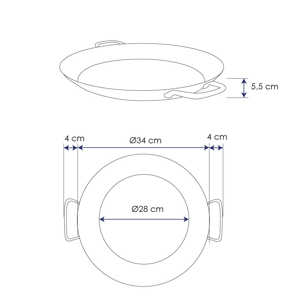 Paellera Acero Inoxidable 34 Cm