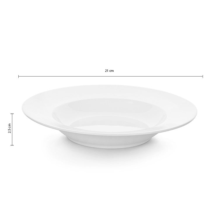Set De 6 Plato Hondo Borde Grueso 21 Cm Linea Tower