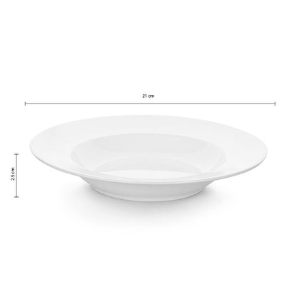 Set De 12 Plato Hondo Borde Grueso 21 Cm Linea Tower
