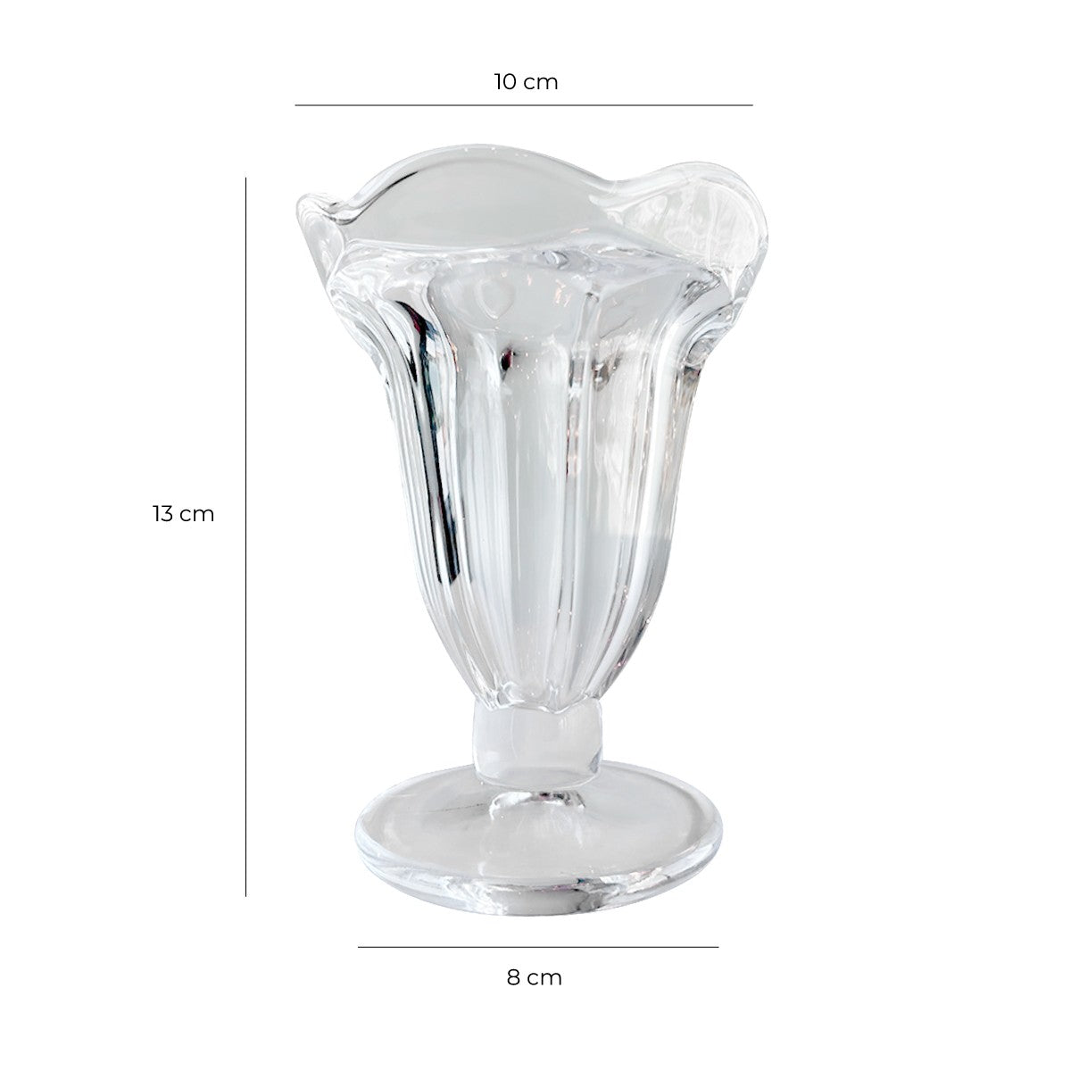 Set 2 Copas Helado Tulipa Vidrio 190 Ml