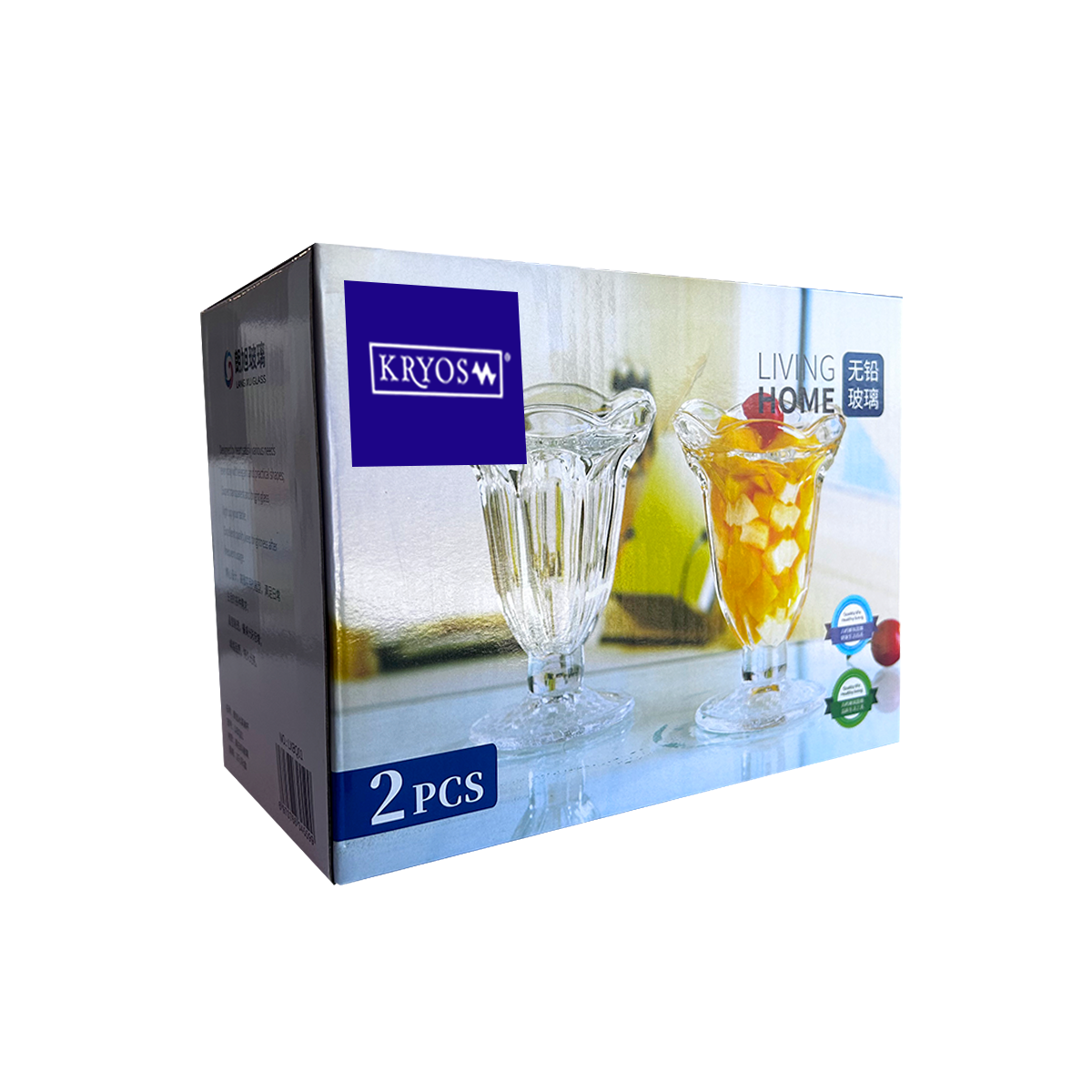 Set 2 Copas Helado Tulipa Vidrio 190 Ml