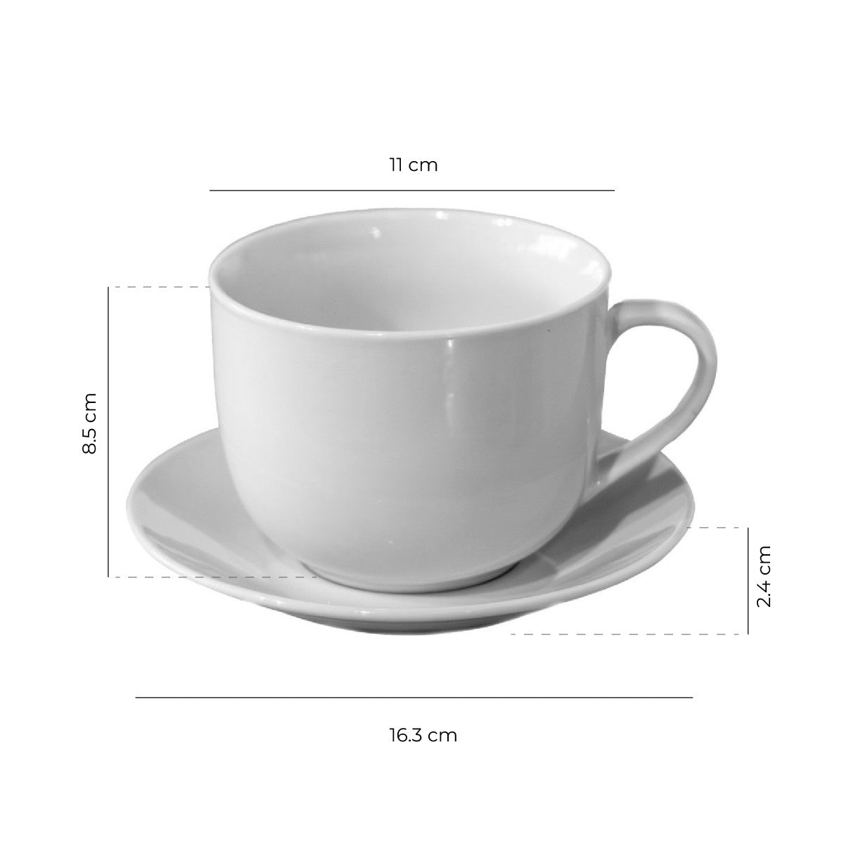 Set De 4 Tazón De Te Con Plato 450 Cc Linea Tower