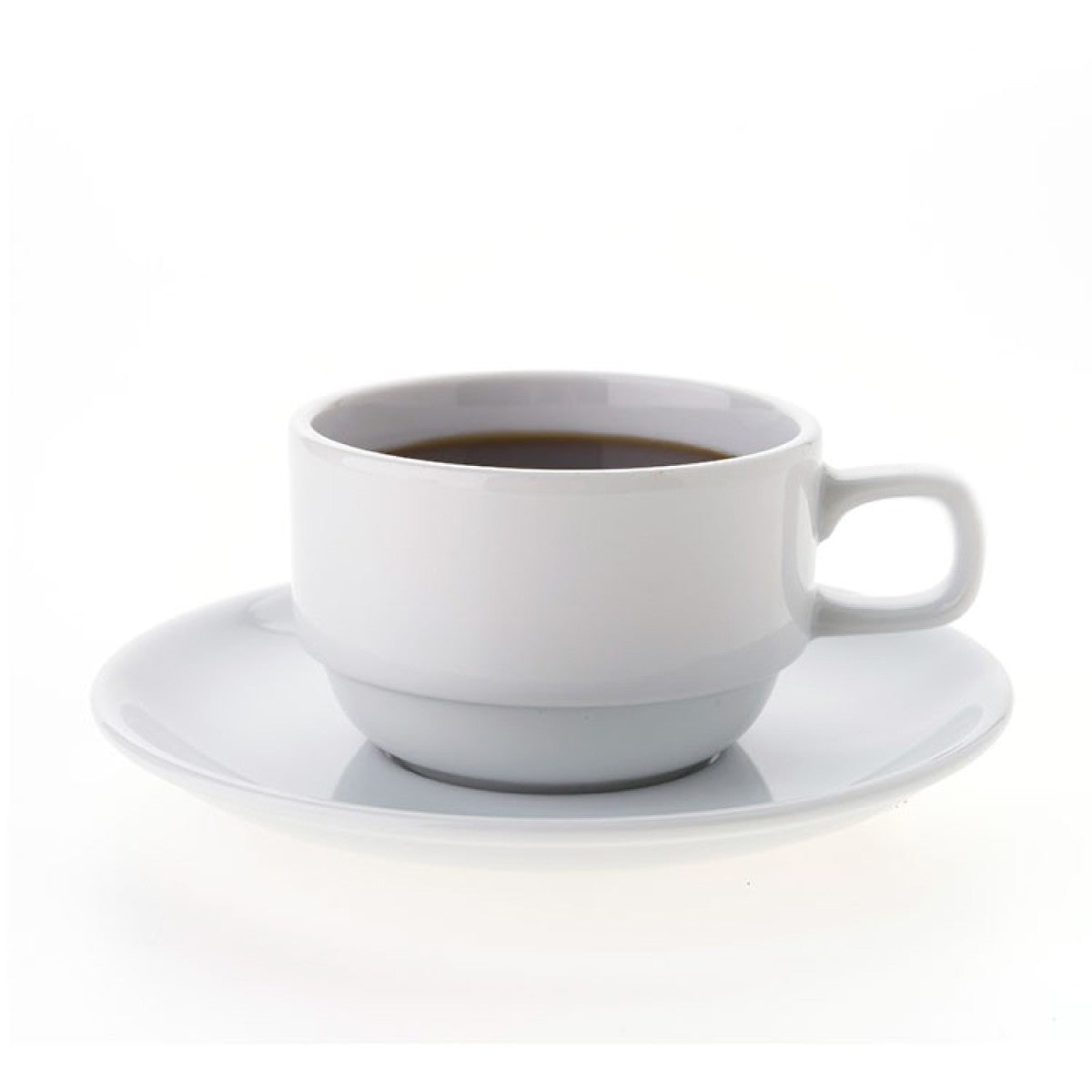 Set De 12 Taza Café 100Cc Con Platillo Apilable Línea Linea Tower