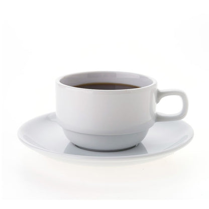 Set De 12 Taza Café 100Cc Con Platillo Apilable Línea Linea Tower
