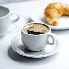 Set De 12 Taza Café 100Cc Con Platillo Apilable Línea Linea Tower