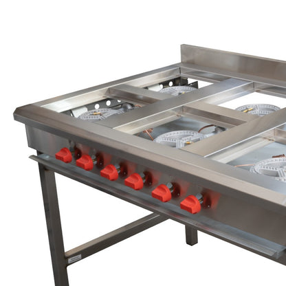 Anafe Industrial A Gas 6 Quemadores De 180 MM GN