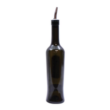 Botella Aliño Con Dosificador Vidrio Verde 510 Ml Modelo Luna