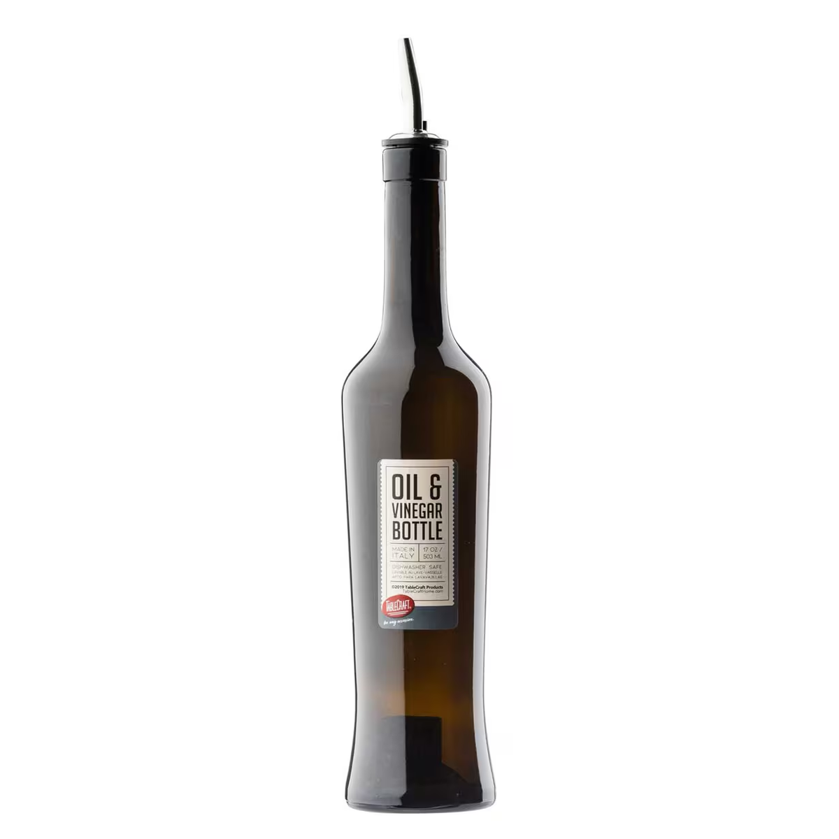 Botella Aliño Con Dosificador Vidrio Verde 510 Ml Modelo Luna