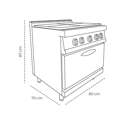 Cocina 4 Platos Gas Con Horno Linea 700 Volter