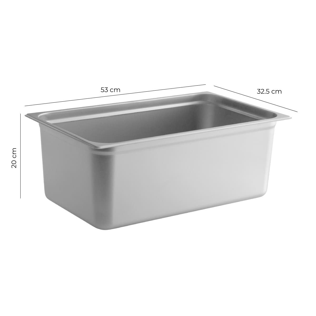 Contenedor Gastronómico Acero Inoxidable GN 1/1 x 20 Cm Linea Premium