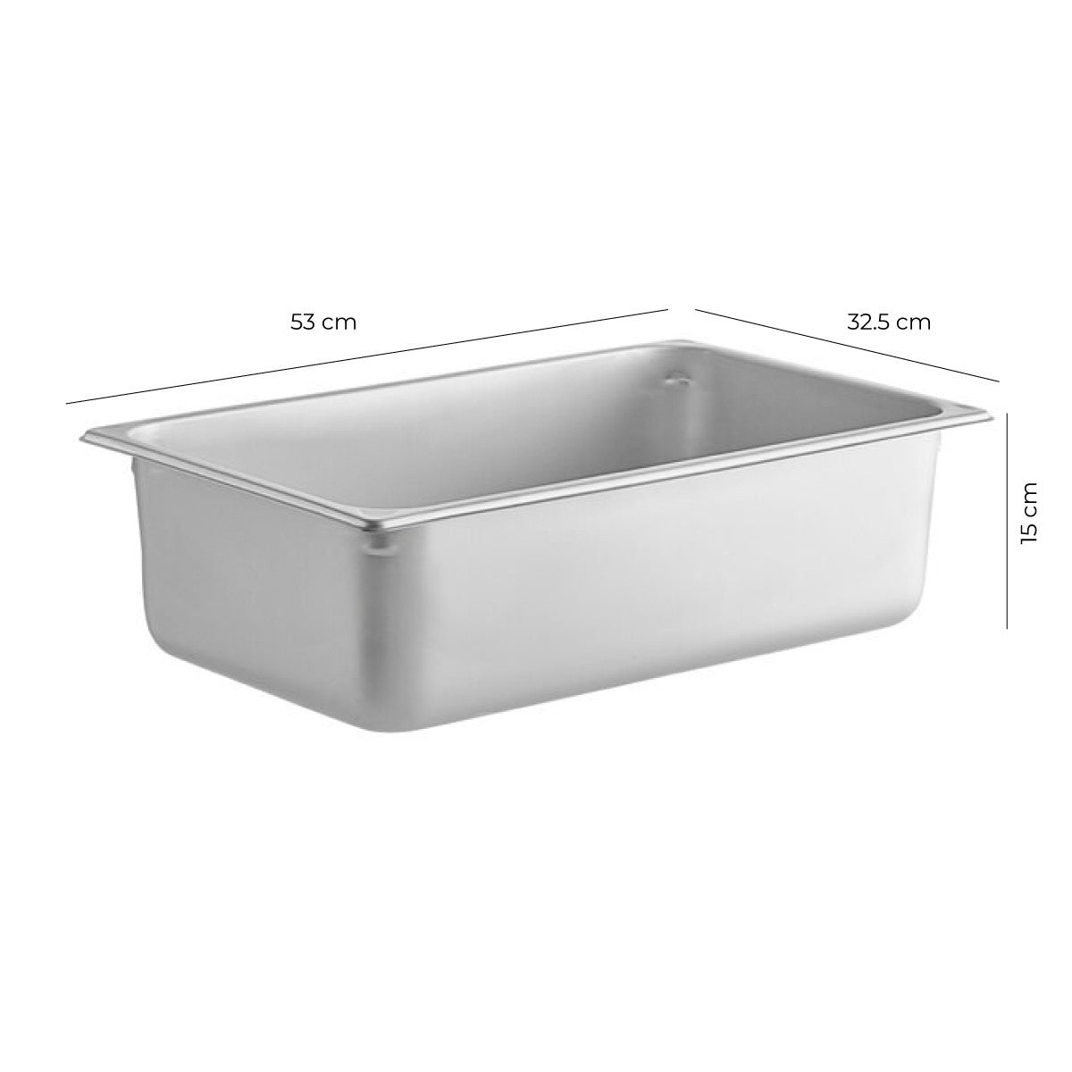 Contenedor Gastronómico Acero Inoxidable GN 1/1x15Cm Linea Premium