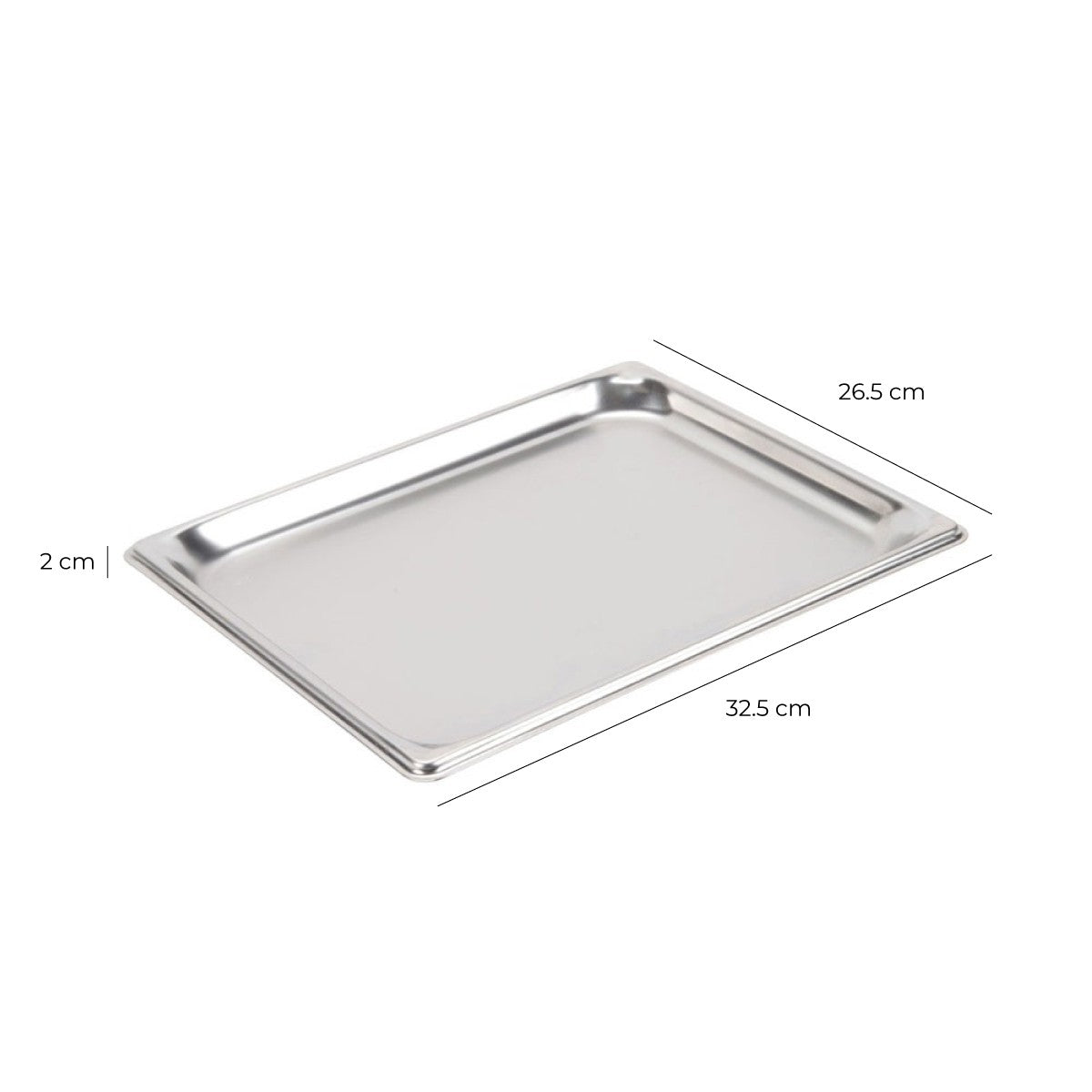 Contenedor Gastronómico Acero Inoxidable GN 1/2 x 2 Cm Linea Premium