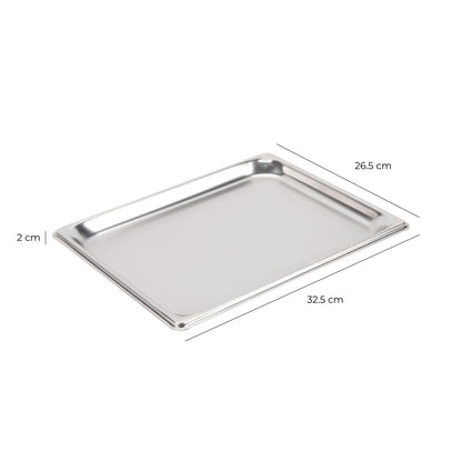 Contenedor Gastronómico Acero Inoxidable GN 1/2 x 2 Cm Linea Premium