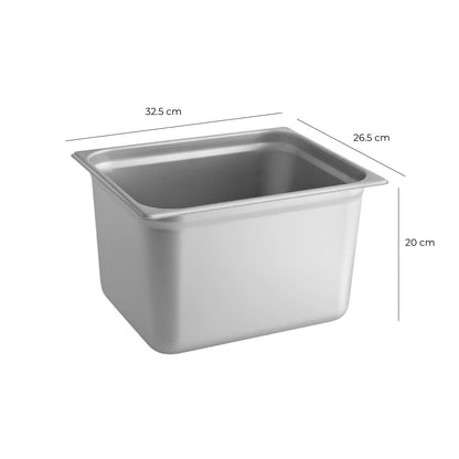 Contenedor Gastronómico Acero Inoxidable GN 1/2 x 20 Cm Linea Premium