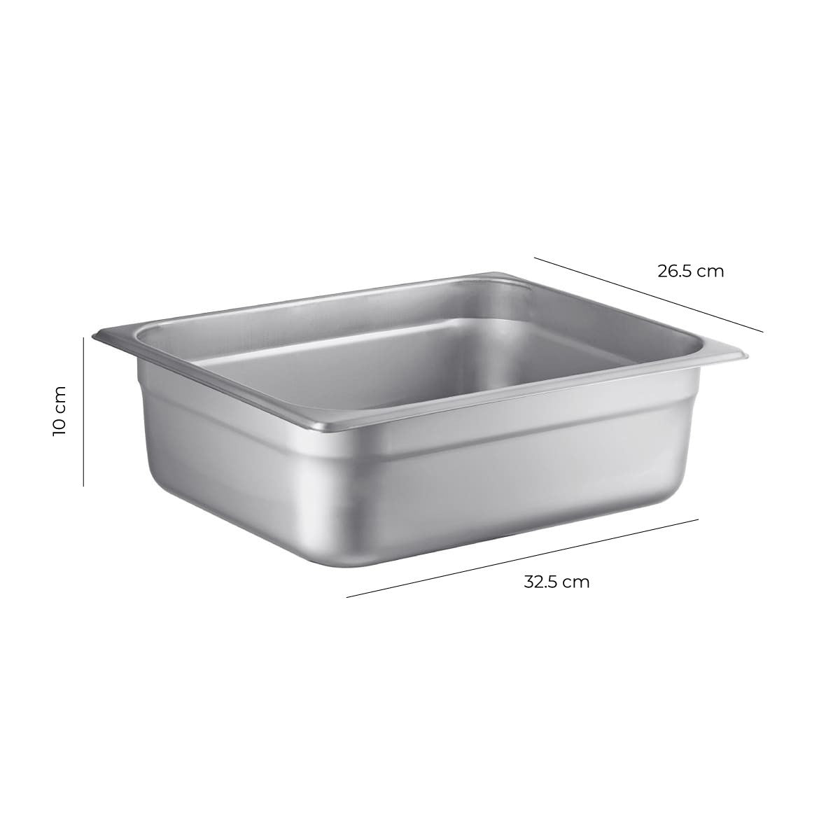 Contenedor Gastronómico Acero Inoxidable GN 1/2x10 Cm Linea Premium