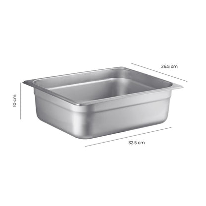 Contenedor Gastronómico Acero Inoxidable GN 1/2x10 Cm Linea Premium
