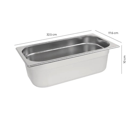 Contenedor Gastronómico Acero Inoxidable GN 1/3x10 Cm Linea Premium