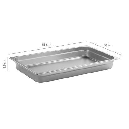 Contenedor Gastronómico Acero Inoxidable GN 2/1 x 6.5 Cm Linea Premium