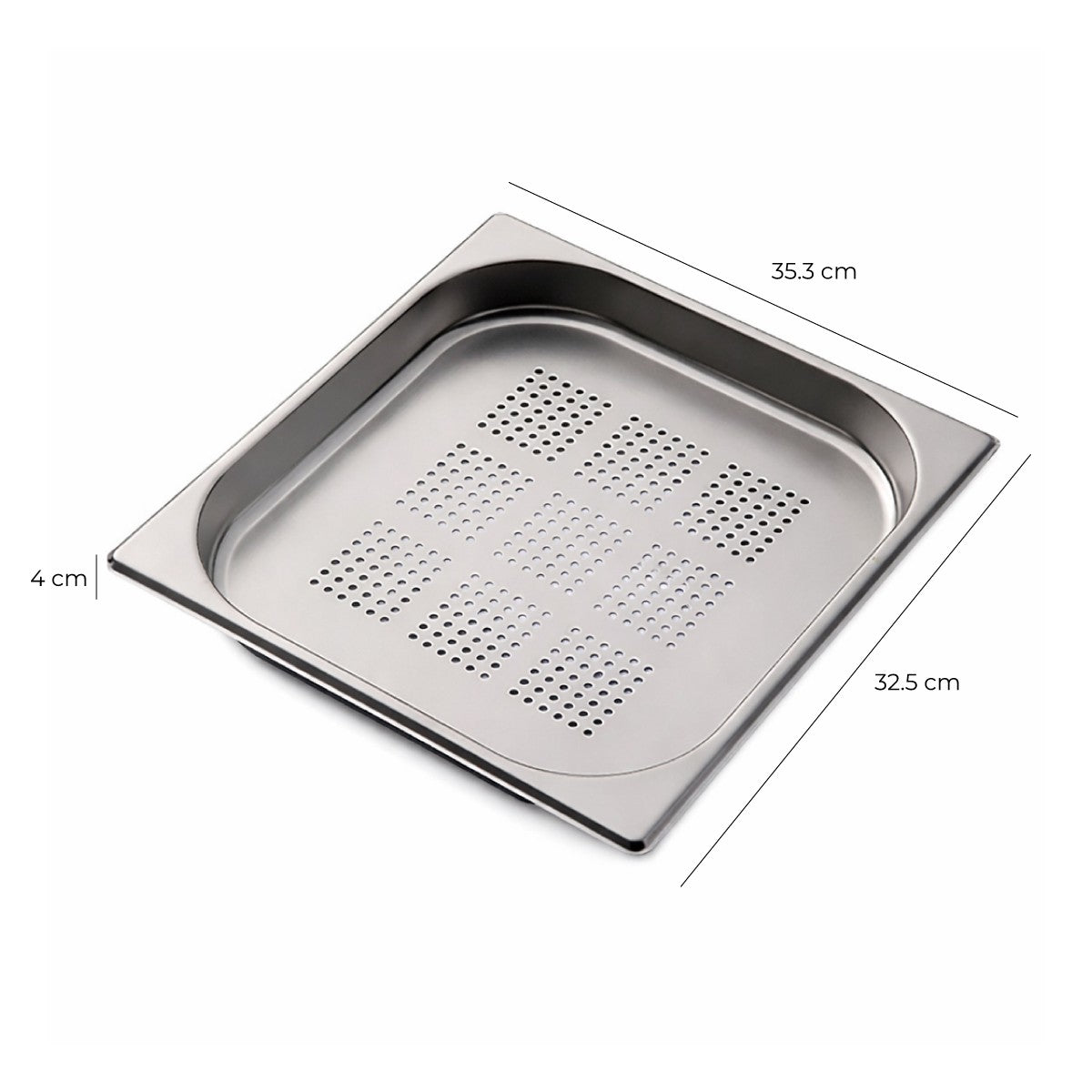 Contenedor Gastronómico Acero Inoxidable Perforado GN 2/3 x 4 Cm Linea Premium
