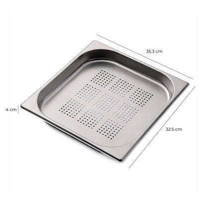 Contenedor Gastronómico Acero Inoxidable Perforado GN 2/3 x 4 Cm Linea Premium