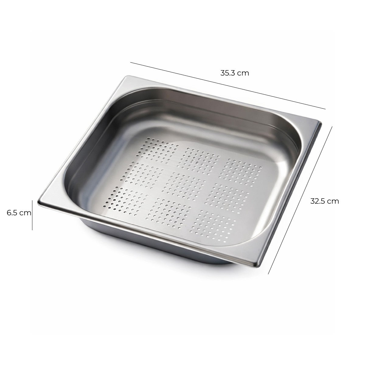 Contenedor Gastronómico Acero Inoxidable Perforado GN 2/3 x 6.5 Cm Linea Premium