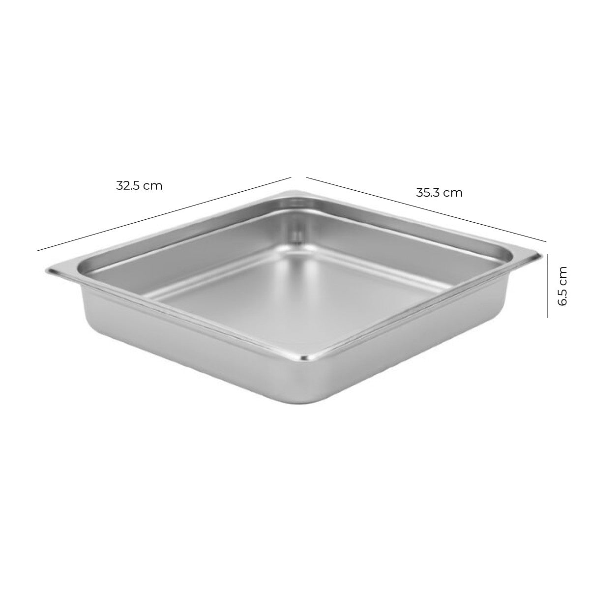 Contenedor Gastronómico Acero Inoxidable GN 2/3 x 6.5 Cm Linea Premium