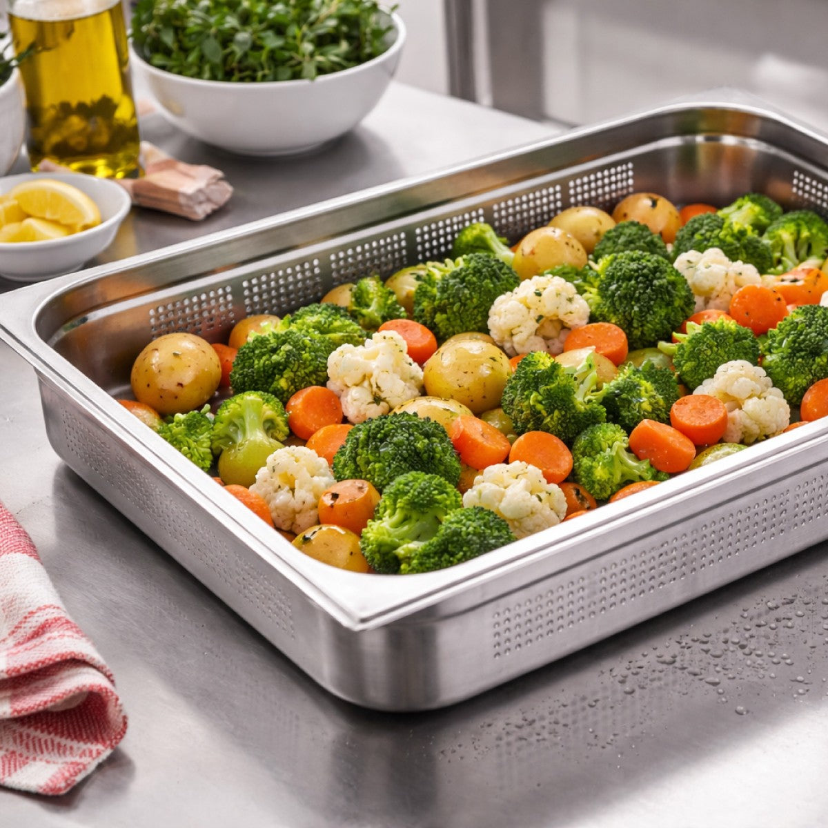 Contenedor Gastronómico Acero Inoxidable Perforado GN 1/1 x 10 Cm Linea Premium