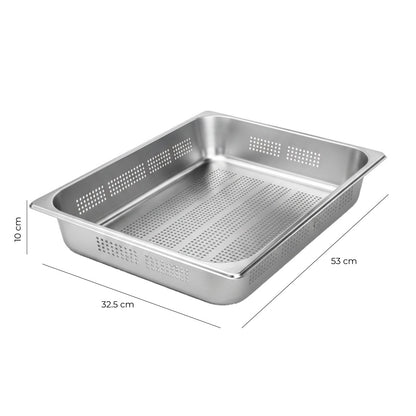 Contenedor Gastronómico Acero Inoxidable Perforado GN 1/1 x 10 Cm Linea Premium