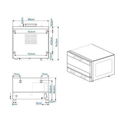 Horno Convector 4 Bandeja 60x40 6.9 Kw Trifásico