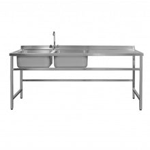 Lavadero Mural 2 Tazas Secador Derecho Acero Inox 190X60X85 Cms