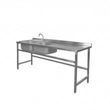 Lavadero Mural 2 Tazas Secador Derecho Acero Inox 190X60X85 Cms