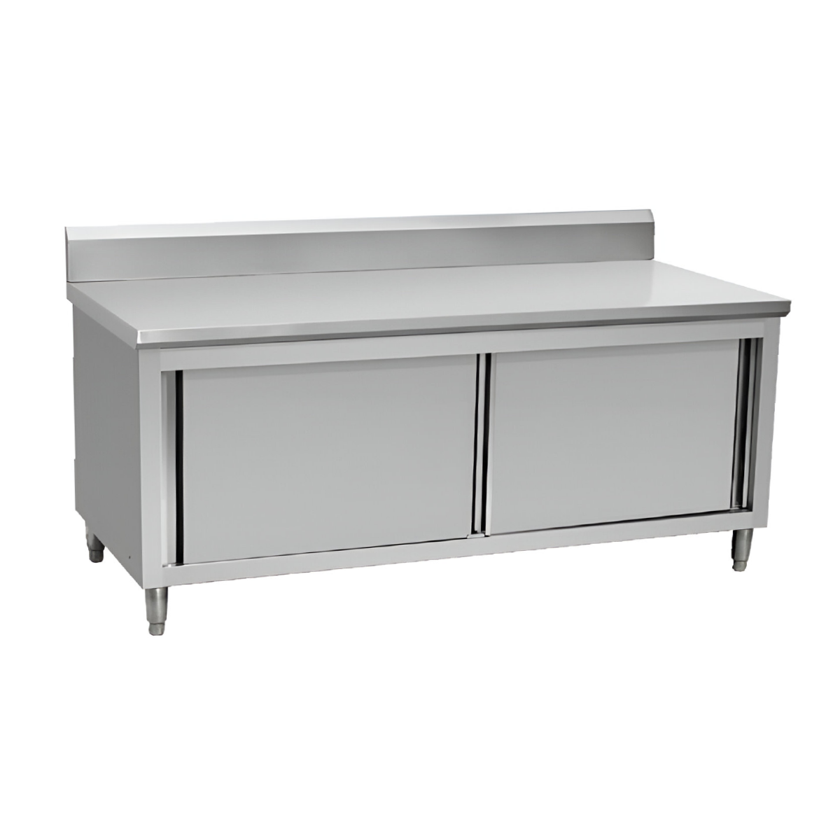 Mesón Mural Acero Inoxidable Puertas Correderas 140 Cm
