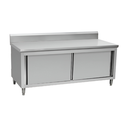 Mesón Mural Acero Inoxidable Puertas Correderas 140 Cm